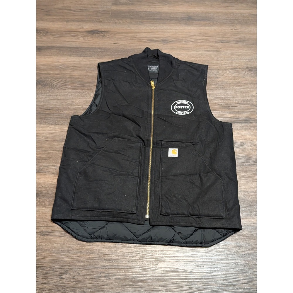 Carhartt Relaxed Fit Black Duck Quilted Vest Mens Large Mission Foster Critical